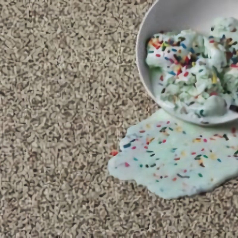 ice cream spilled on carpet